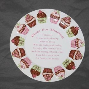 Vintage Century Decorative Ceramic 11" Cupcake Sharing Dessert Plate